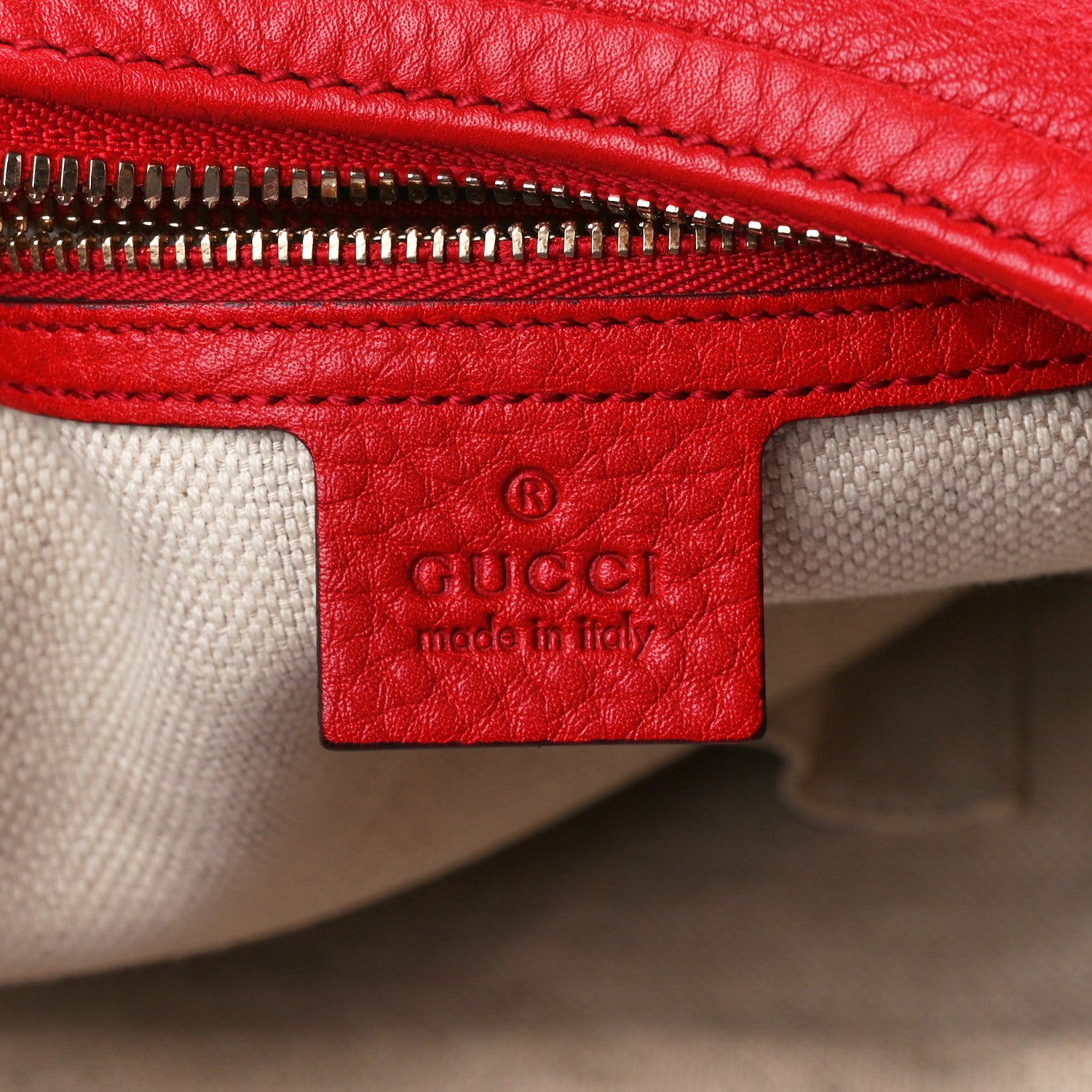 Gucci Pebbled Calfskin Large Soho Hobo Red 6 of 11