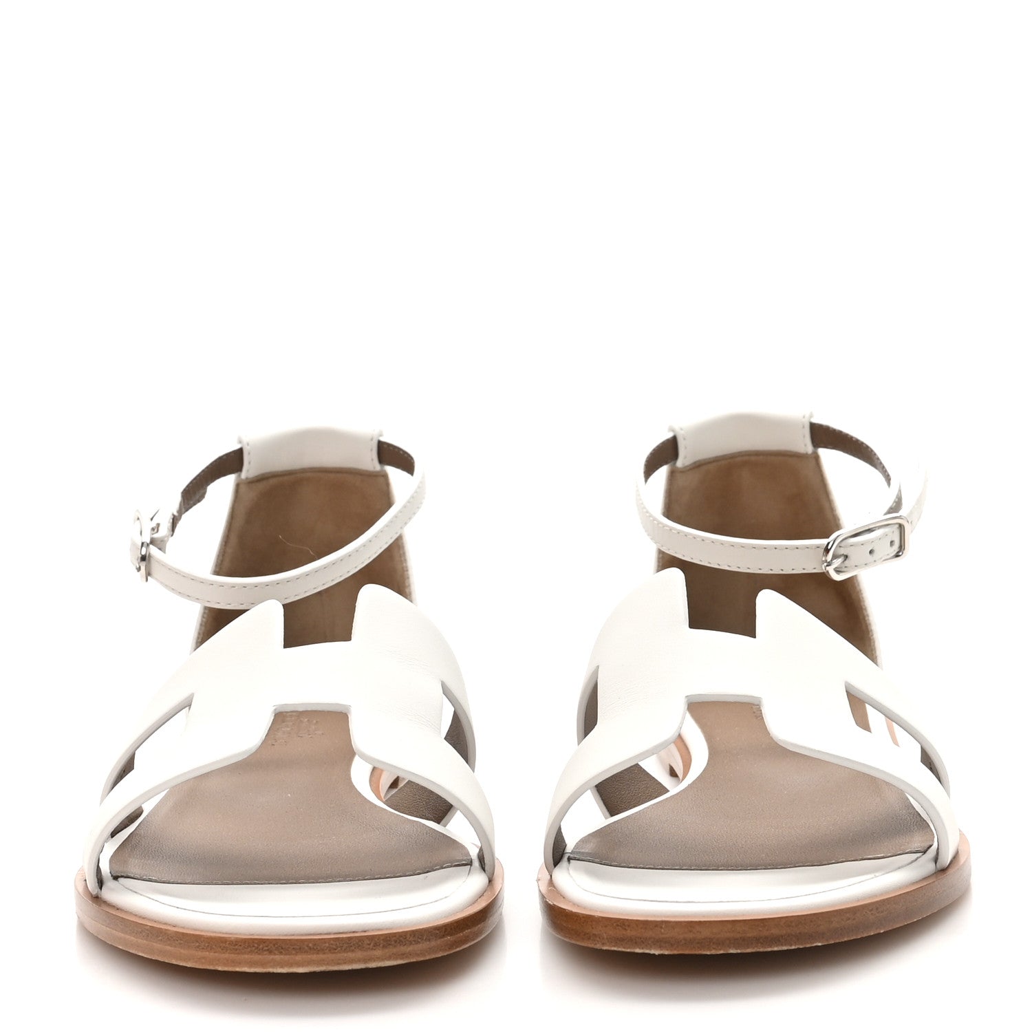 Hermes Calfskin Santorini Sandals 37 White 3 of 10