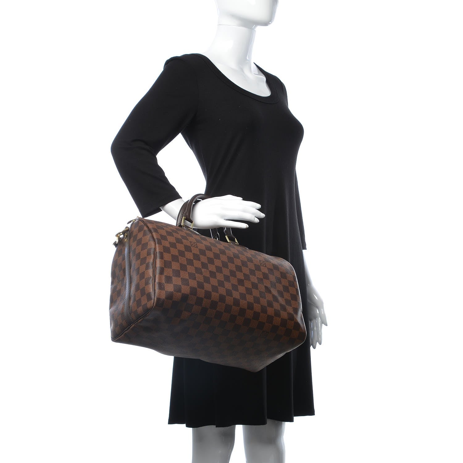 Louis Vuitton Damier Ebene Speedy Bandouliere 35 2 of 9