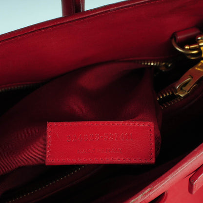 Saint Laurent Calfskin Small Sac De Jour Lipstick Red 8 of 20