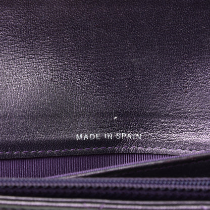 Chanel Iridescent Lambskin Quilted Large Gusset Flap Wallet Purple 7 of 13