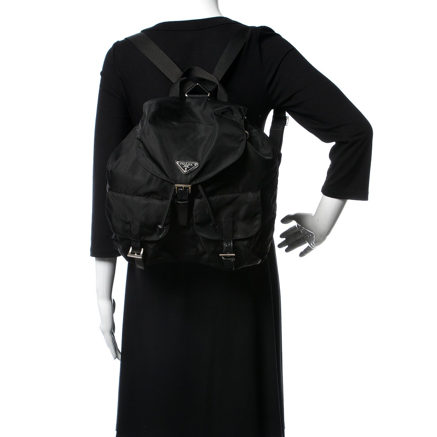 Nylon Vela Medium Backpack Black