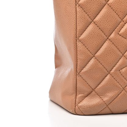 Chanel Caviar Quilted Petit Shopping Tote PST Dark Beige 17 of 19