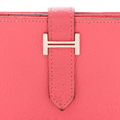 Hermes Chèvre Mysore Bearn Gusset Wallet Rose Lipstick 15 of 16