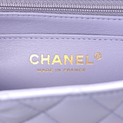 Chanel Lambskin Quilted Mini Top Handle Rectangular Flap Light Purple 6 of 10