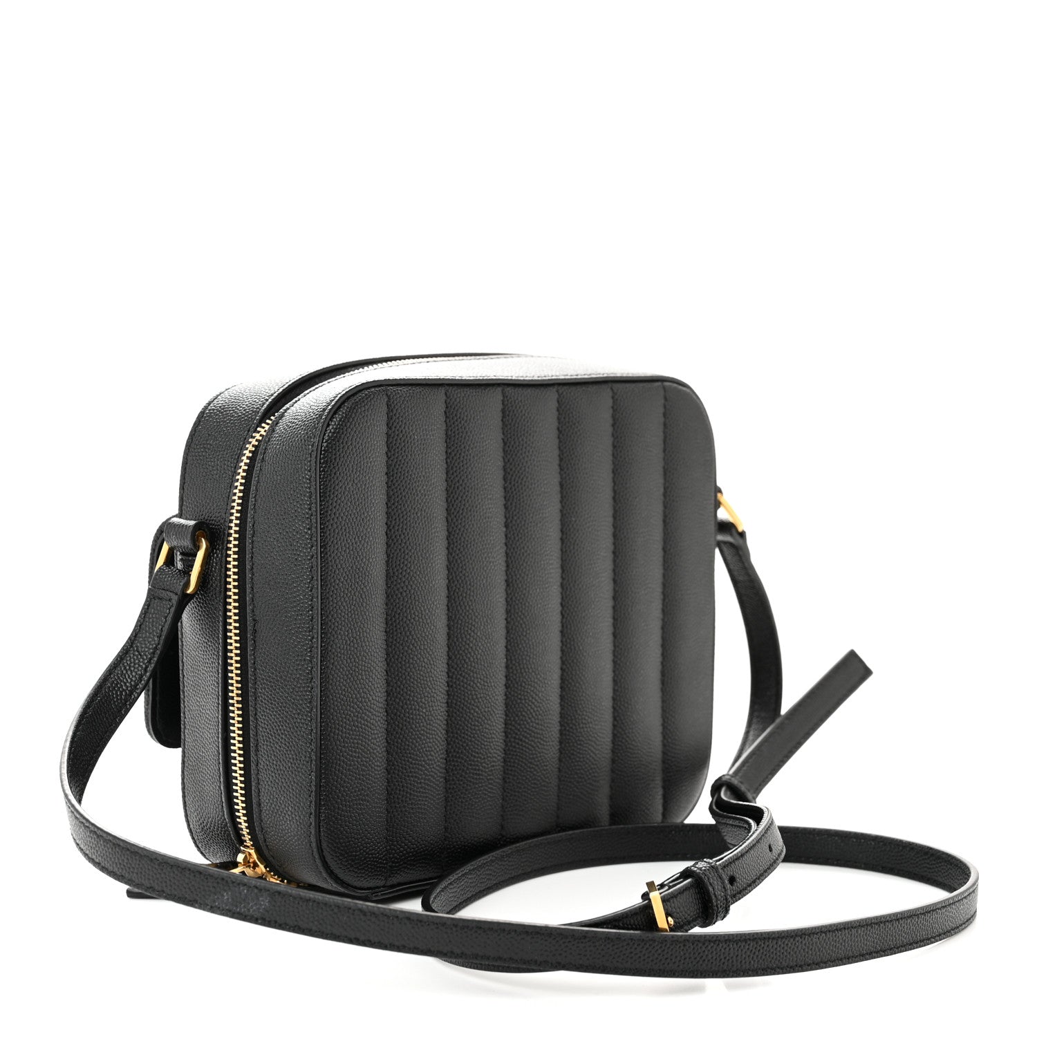 Saint Laurent Grained De Poudre Matelasse Monogram Vicky Camera Bag Black 3 of 13