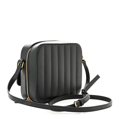 Saint Laurent Grained De Poudre Matelasse Monogram Vicky Camera Bag Black 3 of 13
