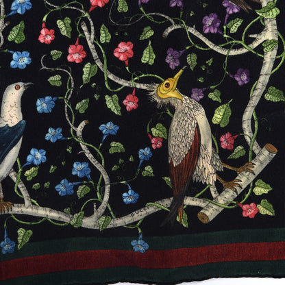 Gucci Silk Floral Condor Square Handkerchief Black 4 of 6