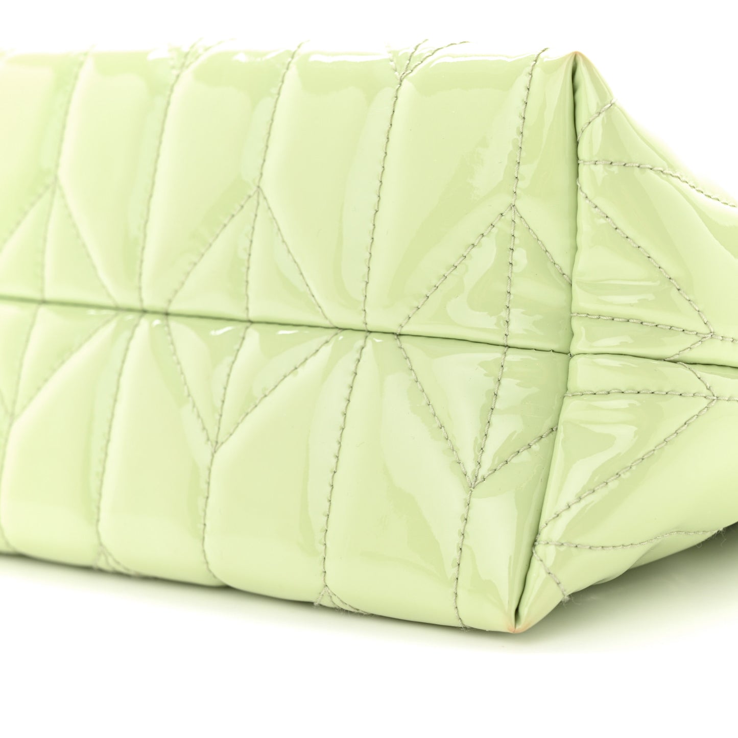 Patent Quilted Mini Spirit Ciré Bag Aqua