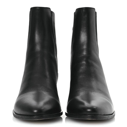 Saint Laurent Calfskin Brit Souple Ankle Boots 37.5 Black 3 of 11