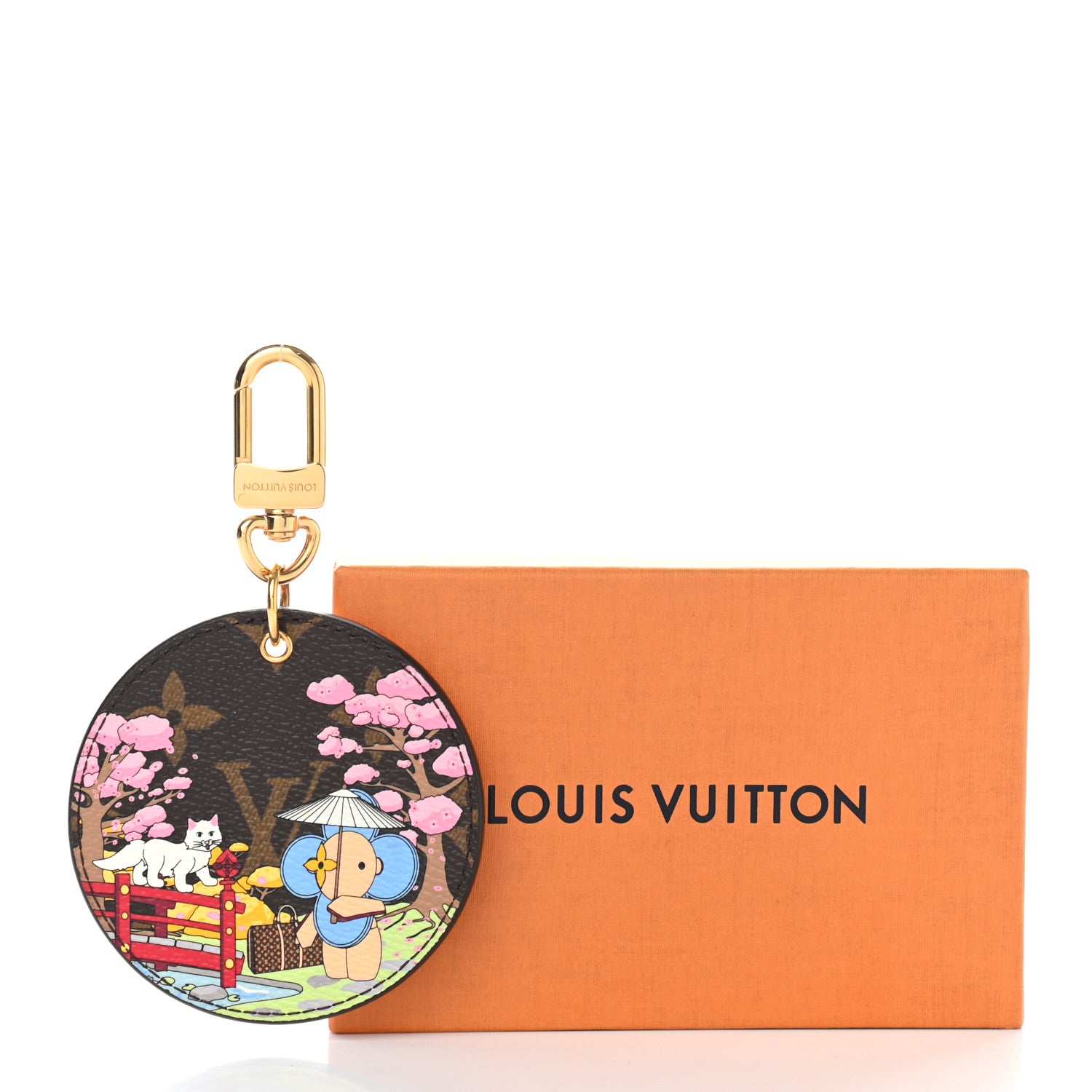 Louis Vuitton Monogram 2021 Christmas Animation Japanese Garden Bag Charm Key Ring Wisteria Pink 4 of 4