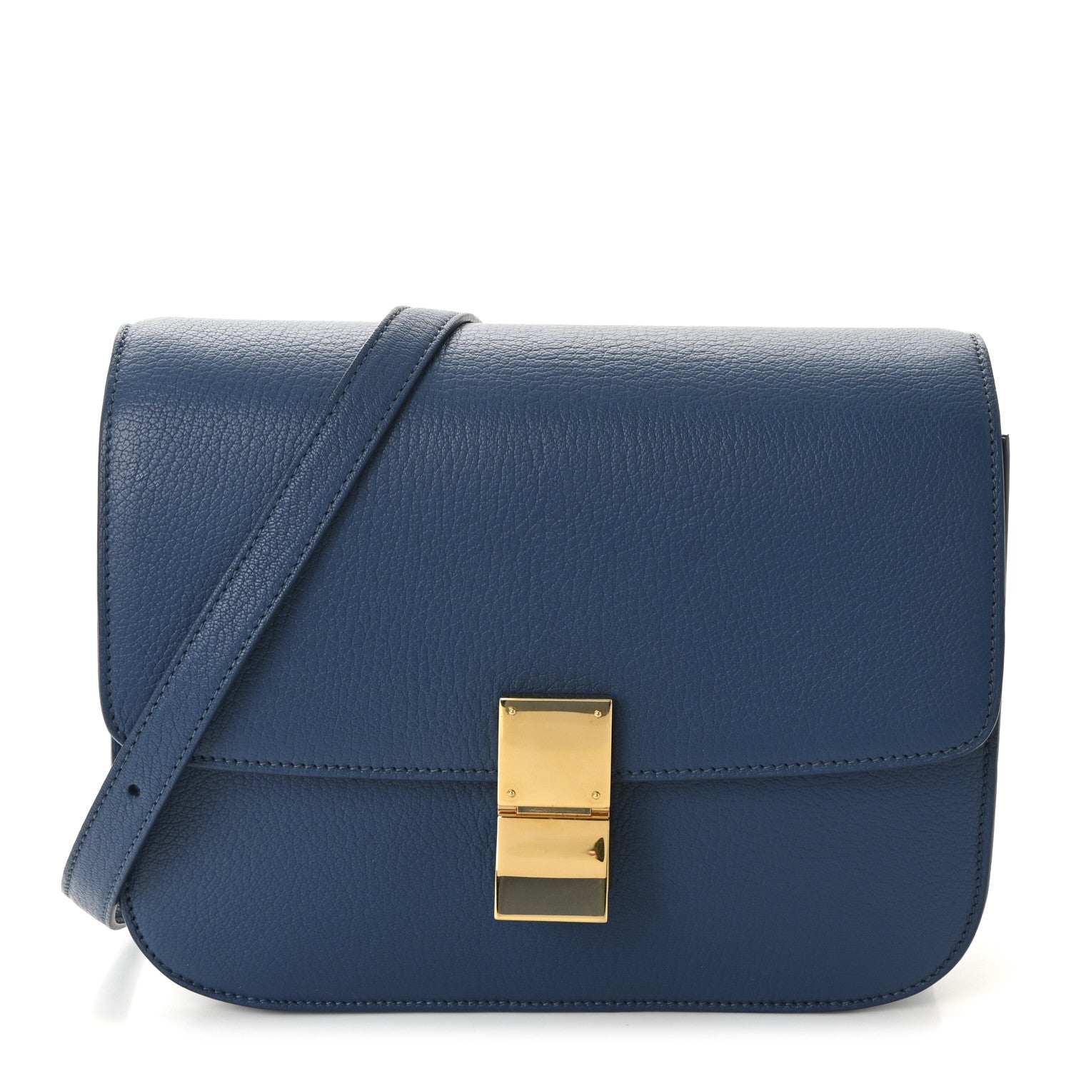 Celine Goatskin Medium Classic Box Flap Bag Deepsea 1 of 11