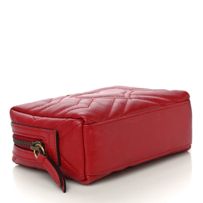 Gucci Calfskin Matelasse GG Marmont Cosmetic Case Hibiscus Red 4 of 12