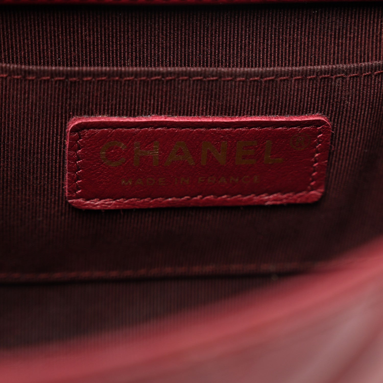 Chanel Glazed Calfskin Chevron Quilted Small Hampton Flap Burgundy 6 of 11