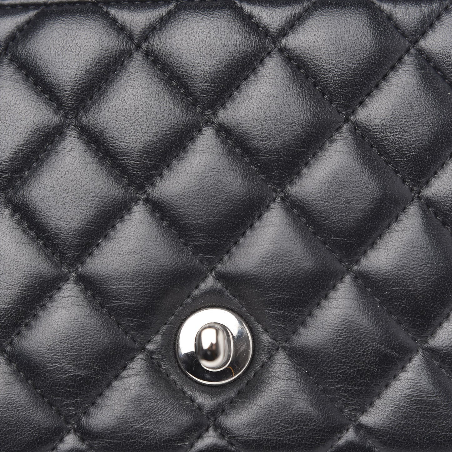 Lambskin Quilted Mini Square Flap Black