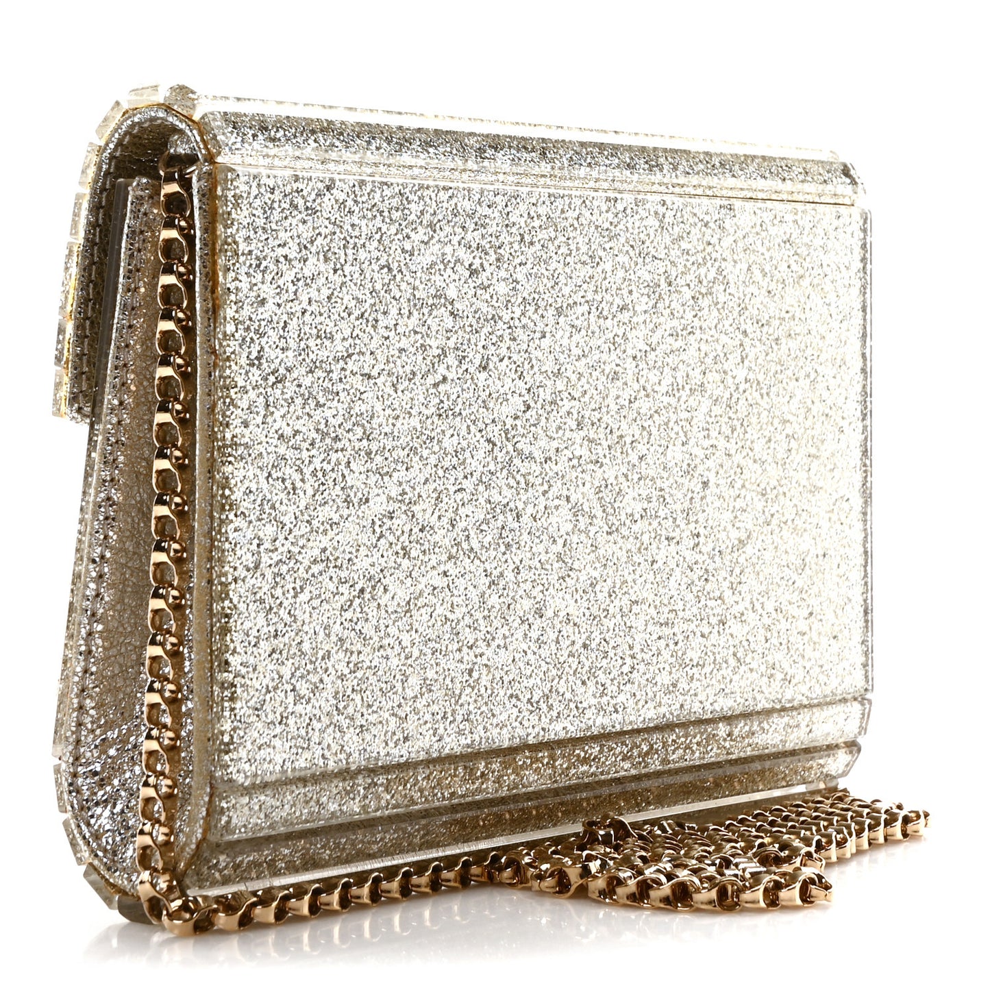 Acrylic Glitter Micro Candy Clutch Gold