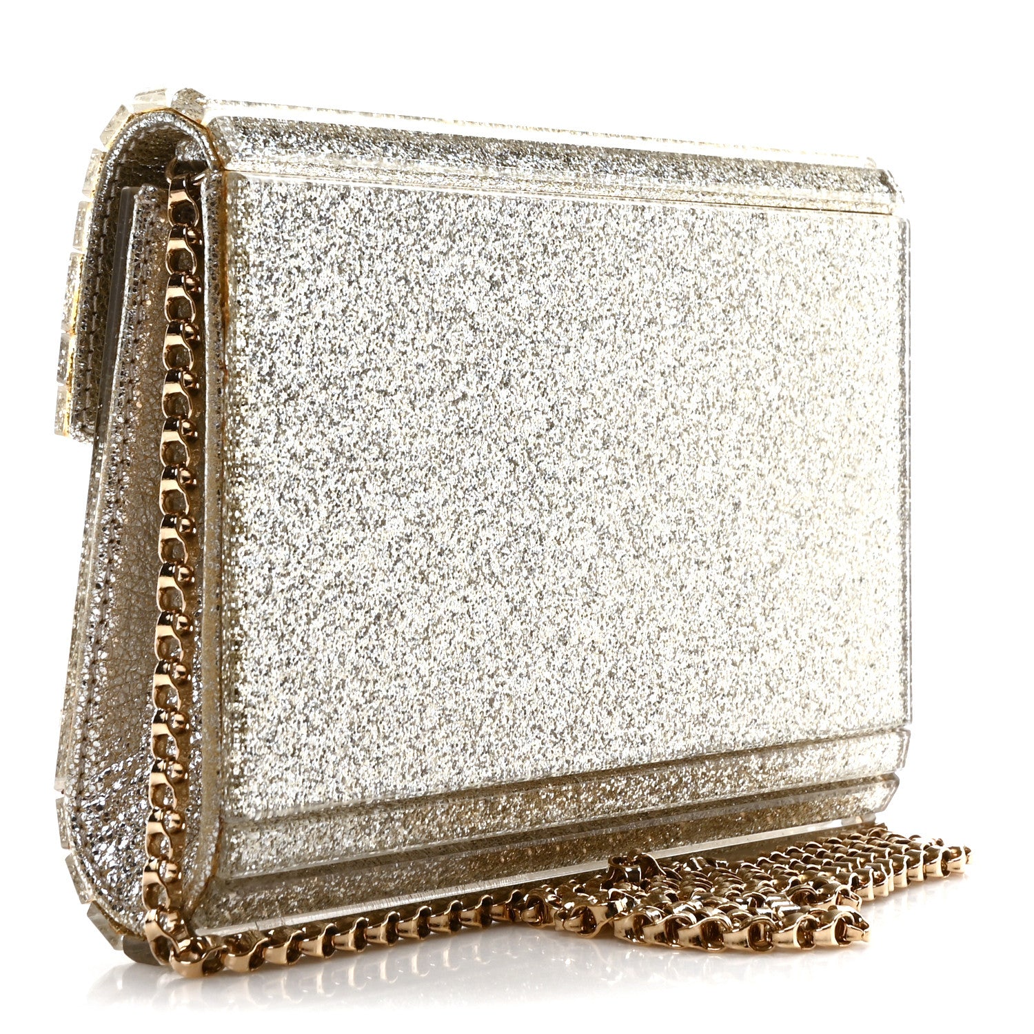 Jimmy Choo Acrylic Glitter Micro Candy Clutch Gold 3 of 10