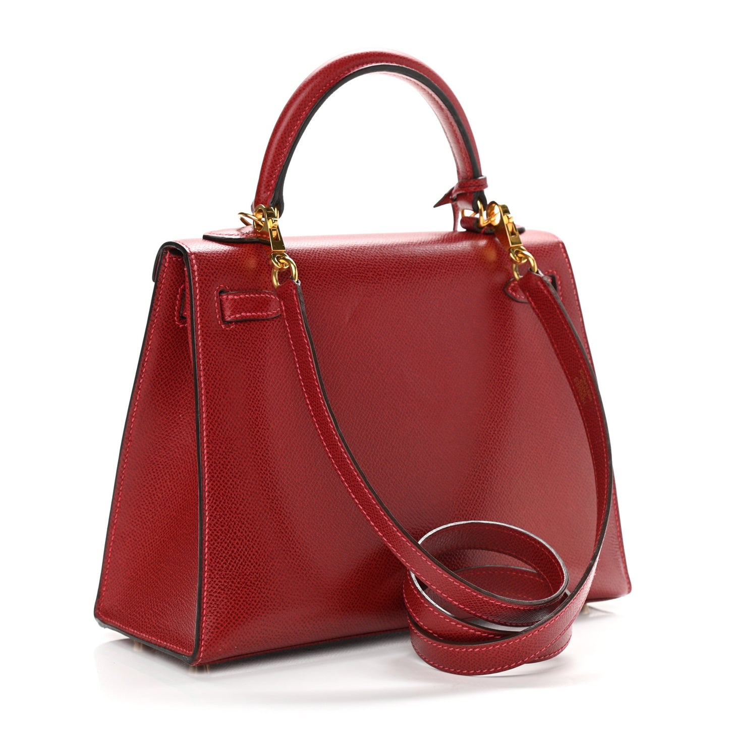 Epsom Kelly Sellier Guilloche 25 Rouge Vif