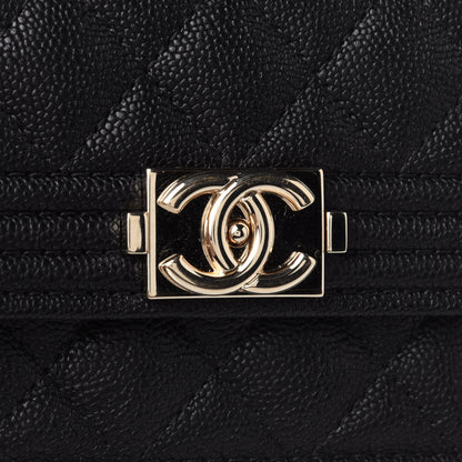 Chanel Caviar Quilted Small Boy Flap Wallet Black 12 of 13