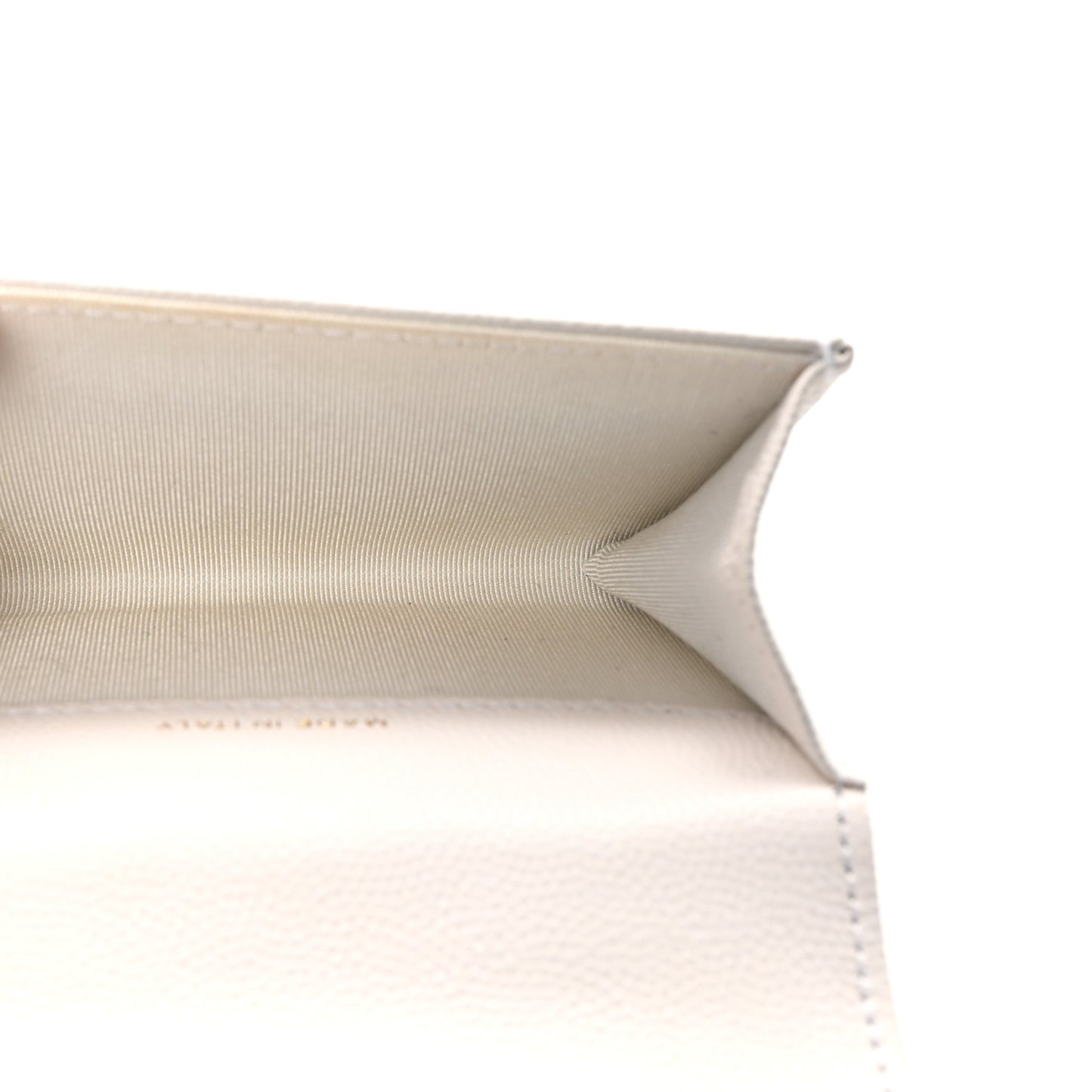 Caviar Quilted Flap Card Holder Wallet White