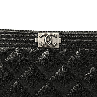 Chanel Caviar Quilted Small Boy Zip Around Wallet Black 8 of 8