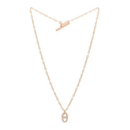 Hermes 18K Rose Gold Diamond PM New Farandole Pendant Necklace SH 3 of 5