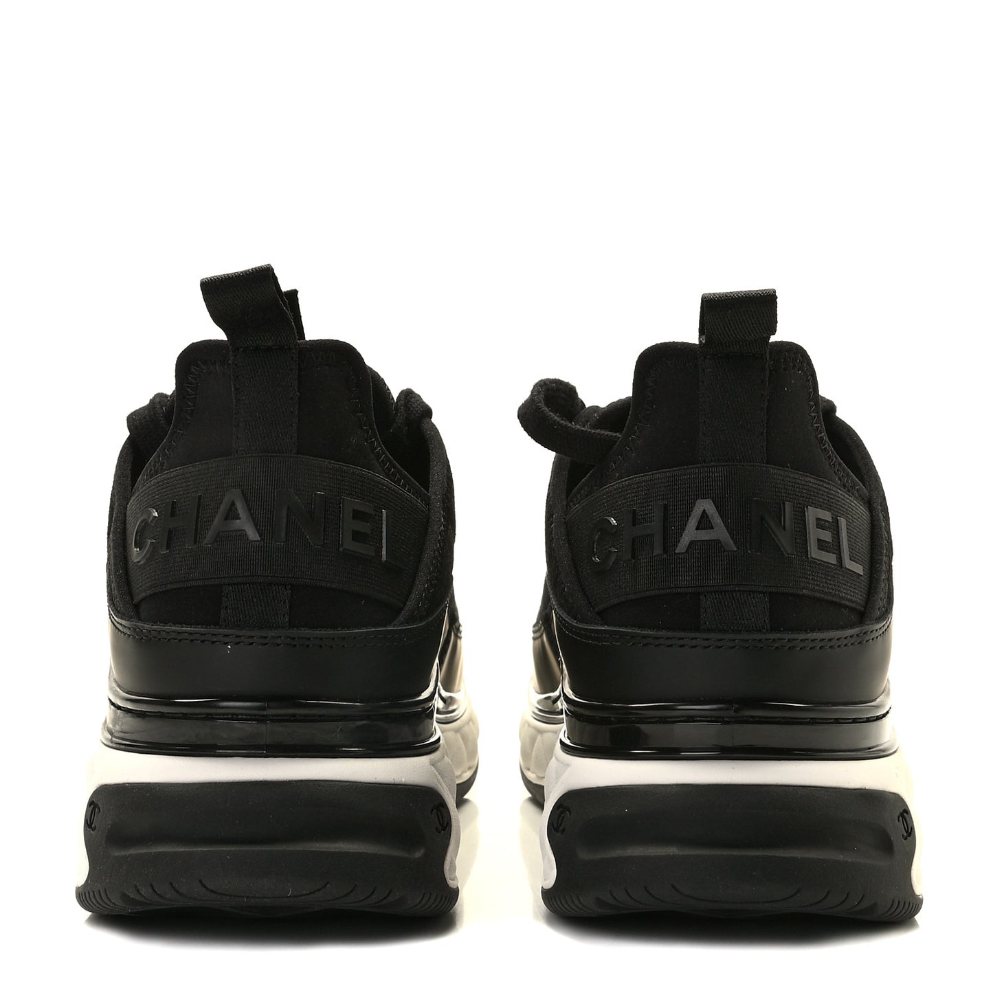 Velvet Calfskin Mixed Fibers CC Sneakers 40 Black