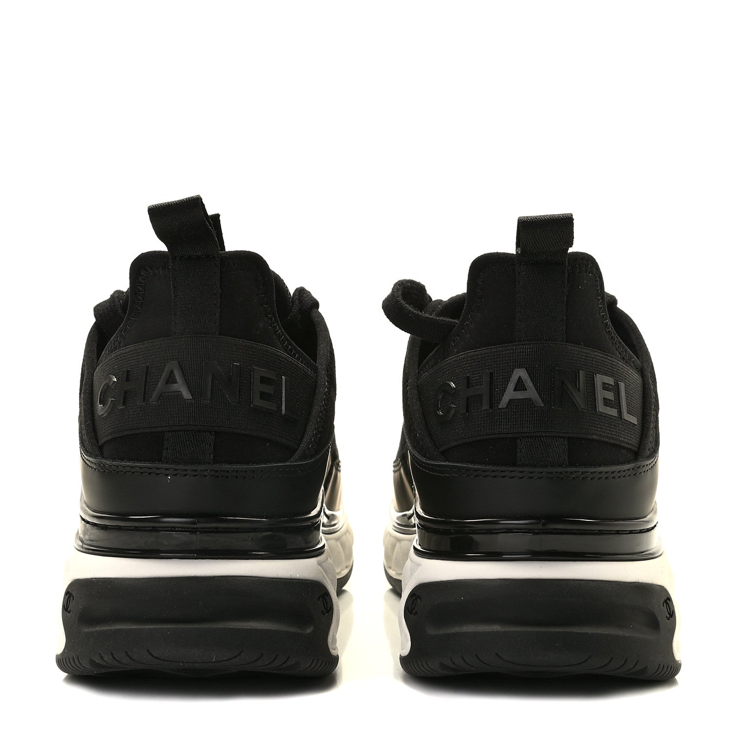 Chanel Velvet Calfskin Mixed Fibers CC Sneakers 40 Black 5 of 9