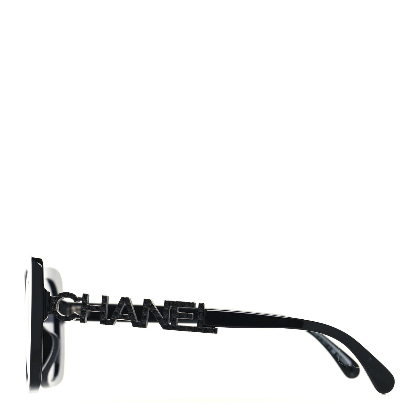 Acetate Strass Polarized Square Sunglasses 5422-B Black