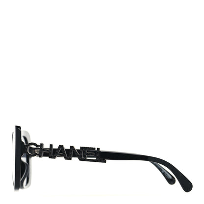 Chanel Acetate Strass Polarized Square Sunglasses 5422-B Black 3 of 8