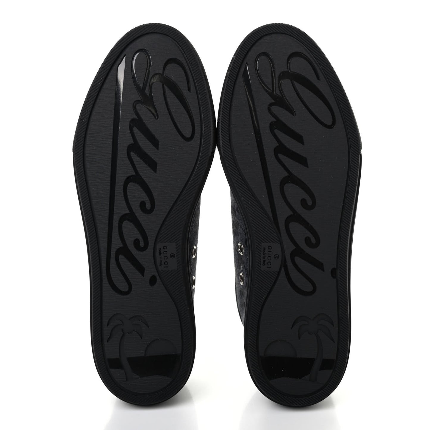GG Monogram Calfskin Womens Low Top Sneakers 36.5 Piombo Black
