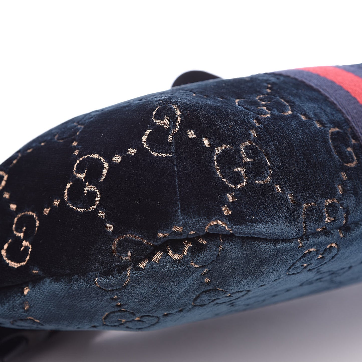 Velvet GG Monogram Web Belt Bag Blue Beige
