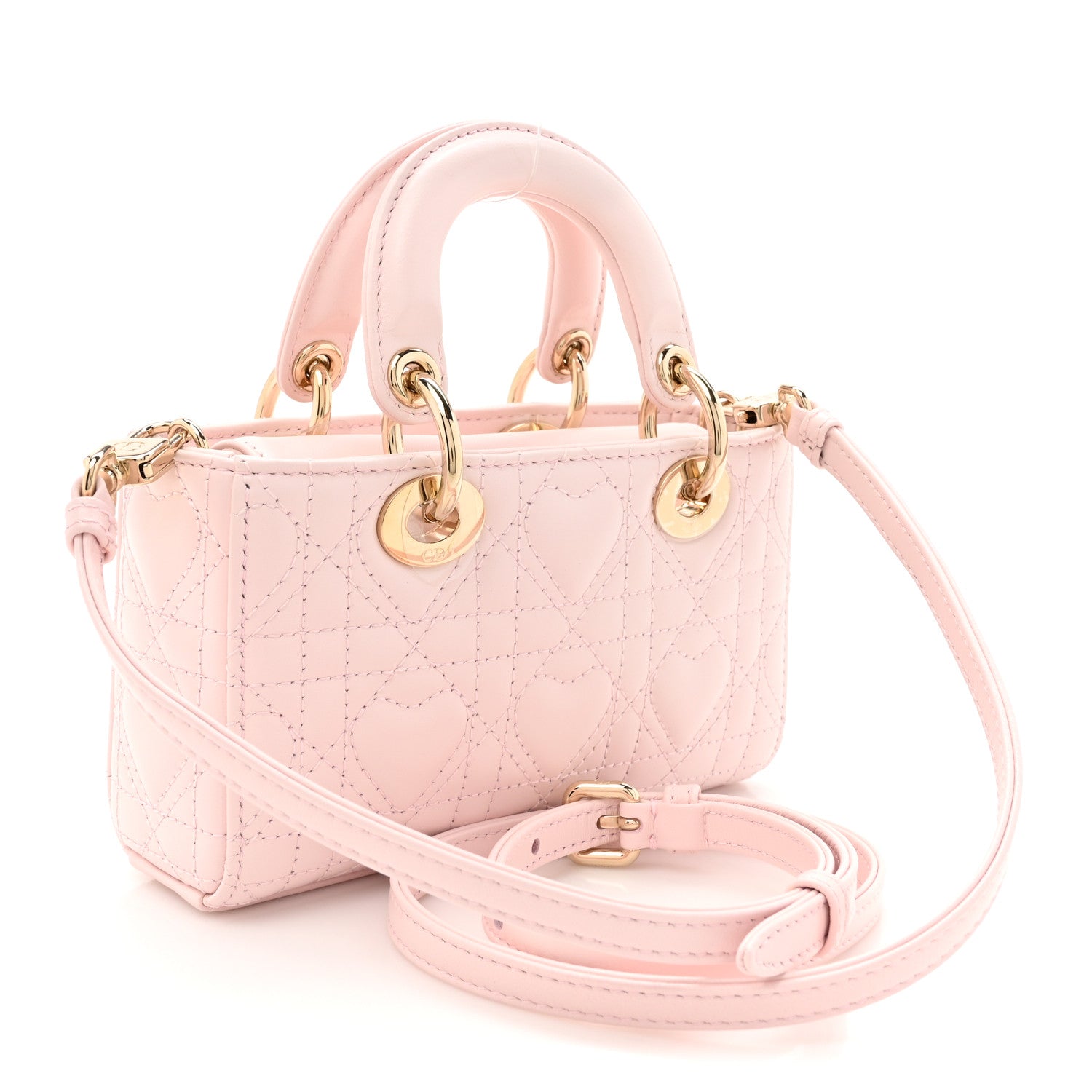 Christian Dior Lambskin Cannage Dioramour Micro Lady D-Joy Pale Pink 3 of 10