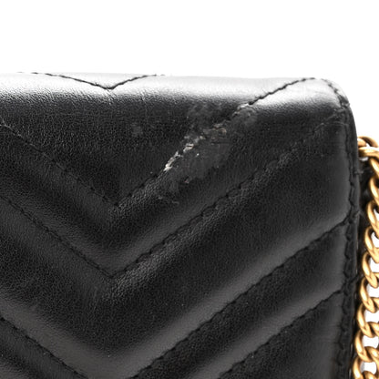 Gucci Calfskin Matelasse Mini GG Marmont Crossbody Bag Black 10 of 10