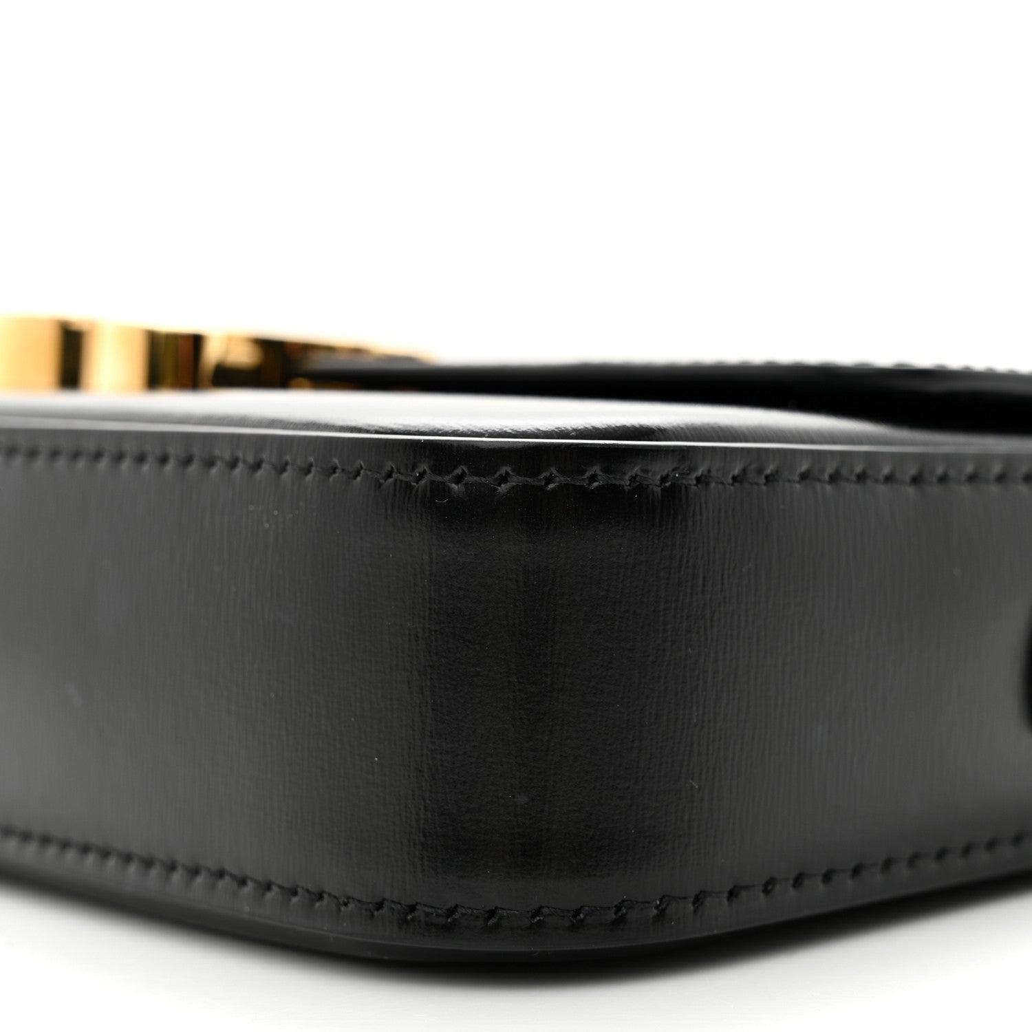 Celine Shiny Calfskin Triomphe Shoulder Bag Black 10 of 12