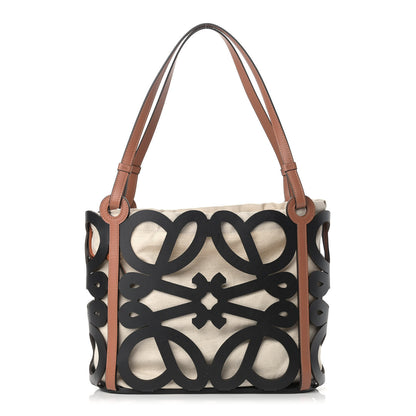 Loewe Smooth Calfskin Small Anagram Cutout Tote Black 1 of 12
