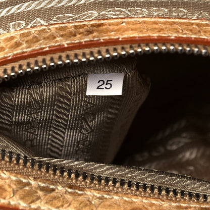 Prada Metallic Python Frame Satchel Oro 7 of 9