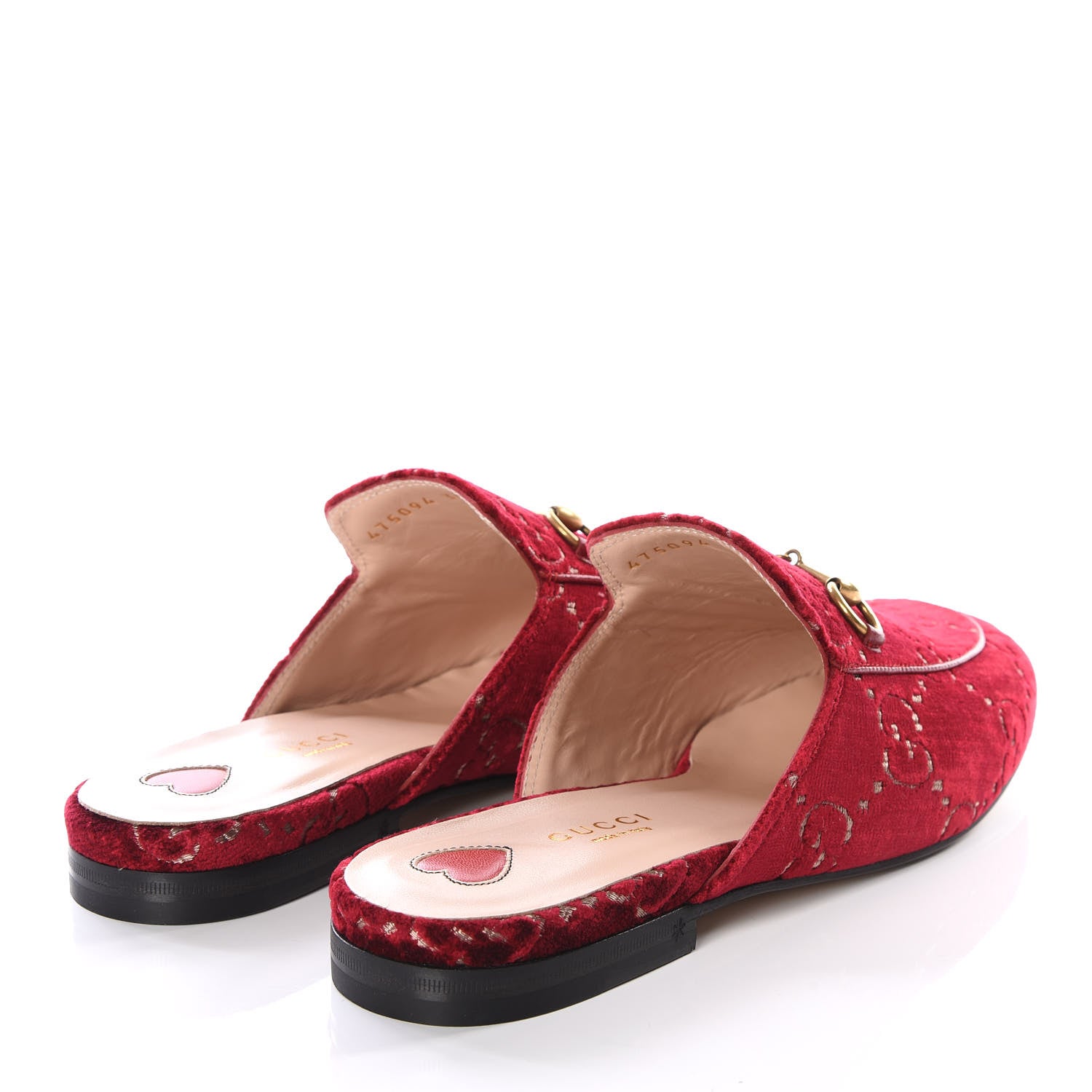 Gucci Velvet GG Monogram Womens Princetown Slippers 38 Red Cipria 4 of 8