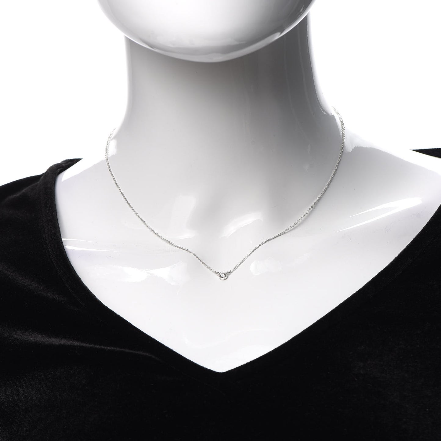 Platinum Diamond .14ct Elsa Peretti Diamonds by the Yard Pendant Necklace