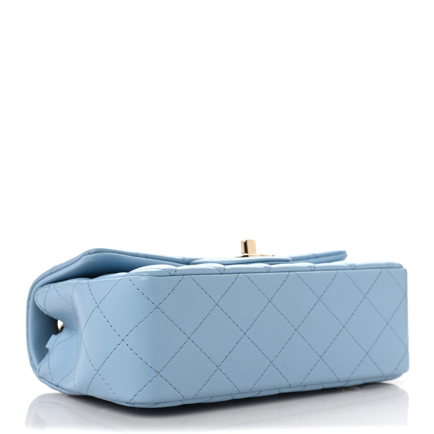 Chanel Lambskin Quilted Mini Rectangular Flap Light Blue 3 of 9
