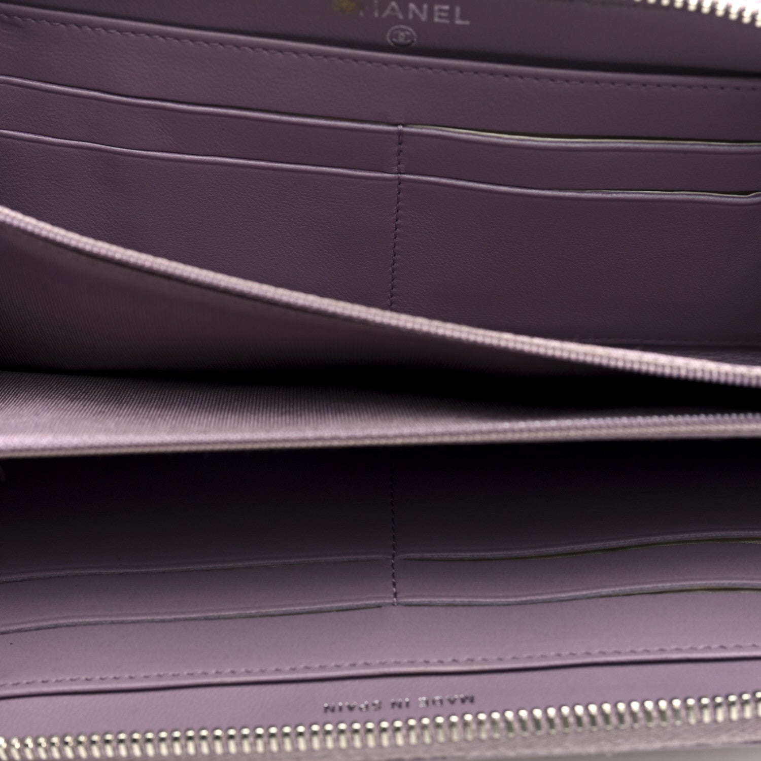 Chanel Lambskin Quilted Large Gusset Zip Around Wallet Light Chanel Lambskin Quilted Large Gusset Zip Around Wallet Light