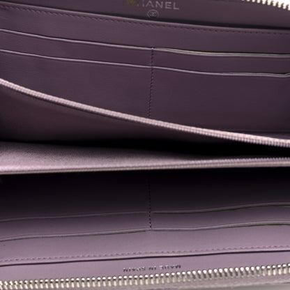 Chanel Lambskin Quilted Large Gusset Zip Around Wallet Light Purple 5 of 7
