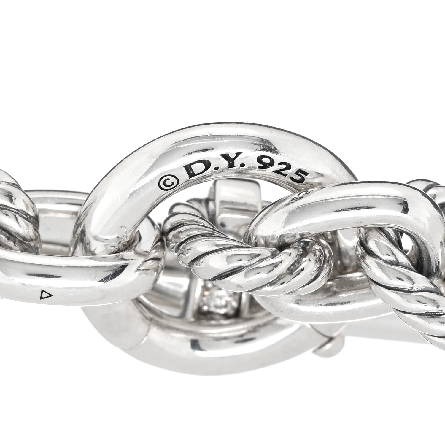 David Yurman Sterling Silver Diamond Lexington Chain Bracelet 3 of 3