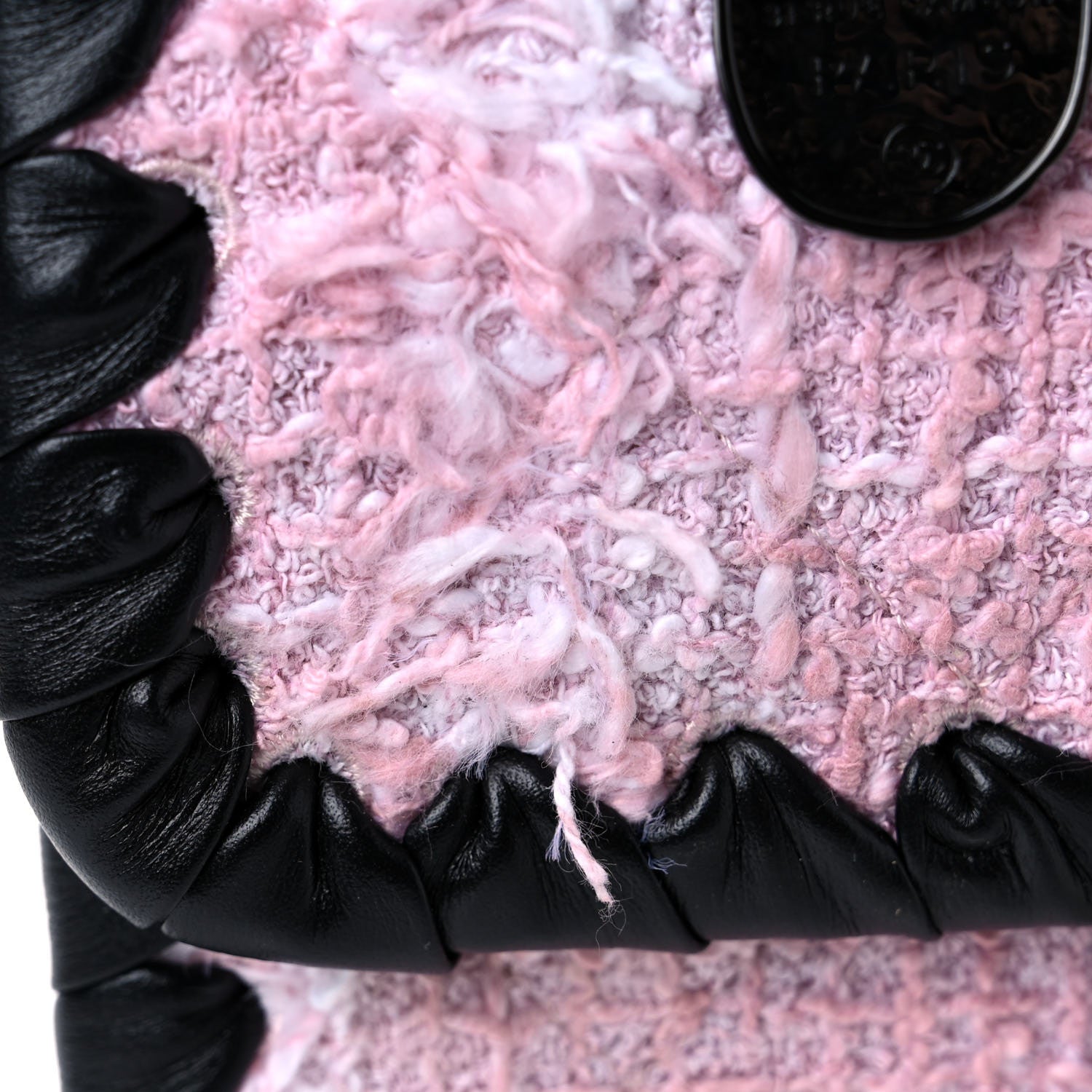 Chanel Tweed Braided Calfskin Mini My Own Frame Flap Pink Black 9 of 11