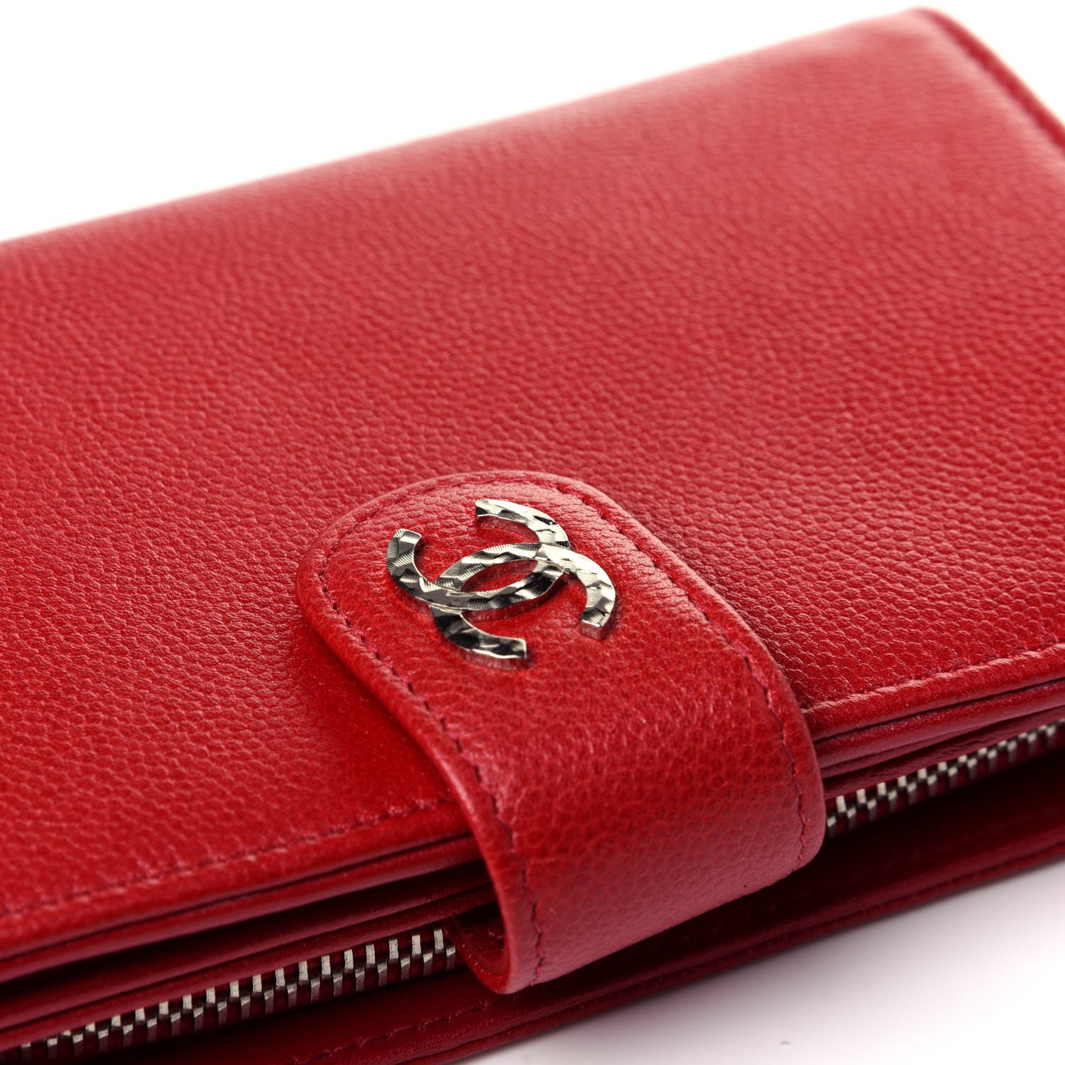 Chanel Caviar Sevruga Zip Pocket Wallet Red 11 of 11