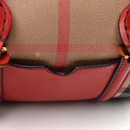 Burberry House Check Bridle Calfskin Small Alchester Bowling Bag Red 11 of 13