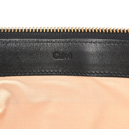 Chloe Calfskin Stripe Flat Pouch Clutch Black 7 of 9