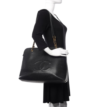 Chanel Caviar Large CC Shoulder Bag Black 2 of 10