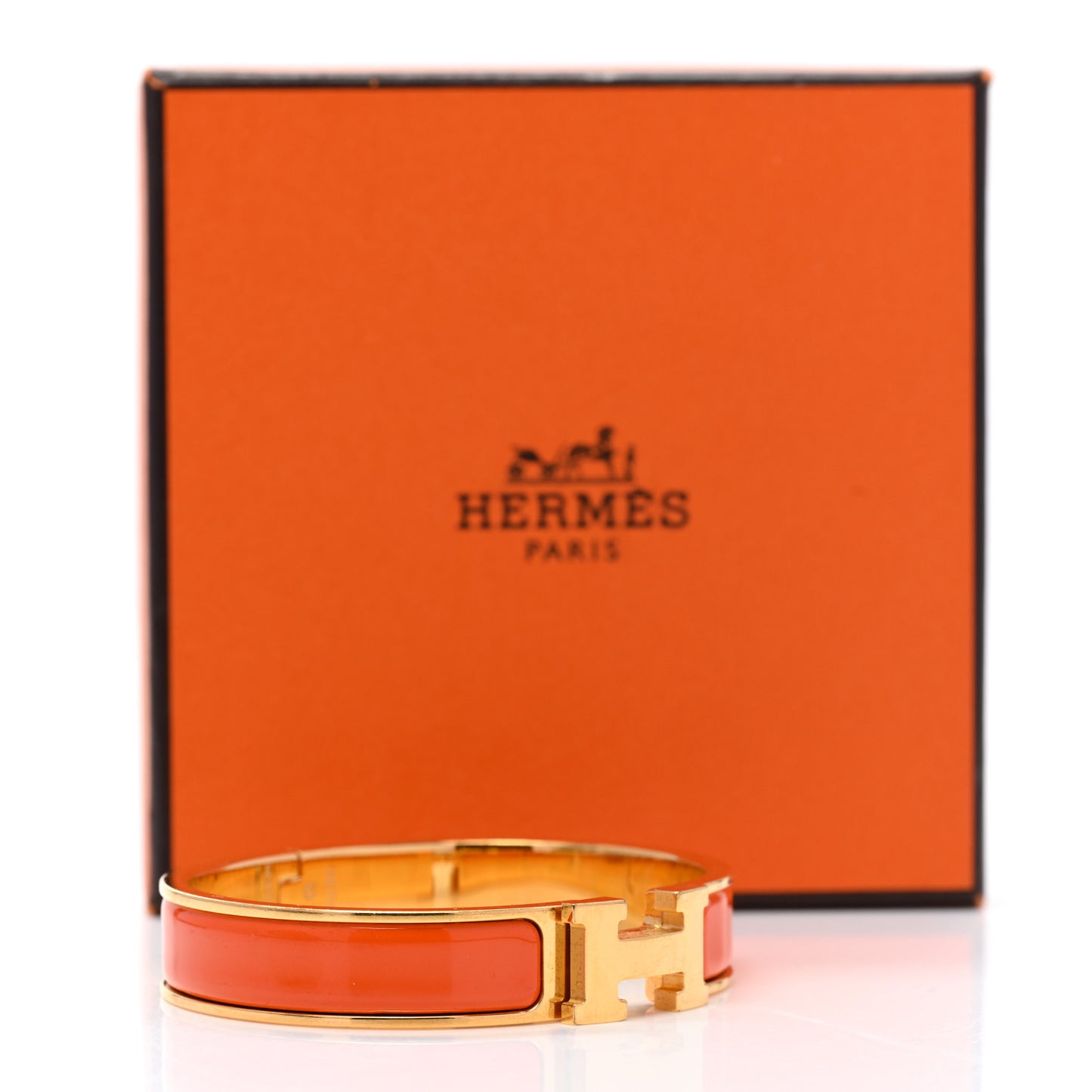 Enamel Narrow Clic Clac H Bracelet PM Orange