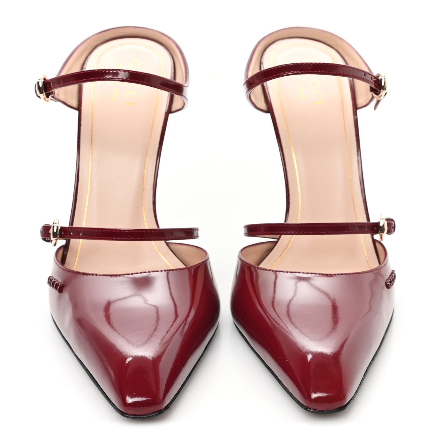 Gucci Patent Wedge Mules 39 Rosso Ancora 3 of 10